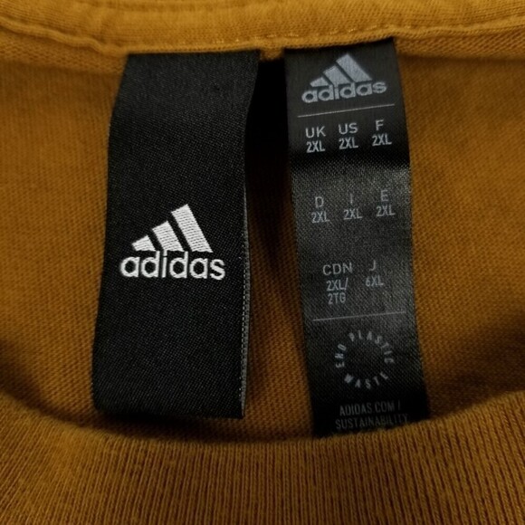 adidas Adicolor Goldenrod Logo Classics 3-Stripes Short Sleeve Tee - Picture 6 of 6